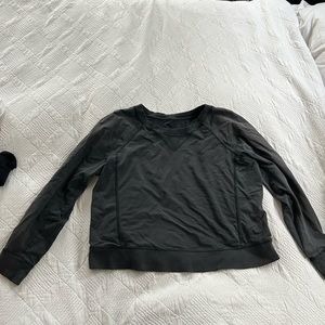Lululemon Cropped Charcoal Black Crewneck